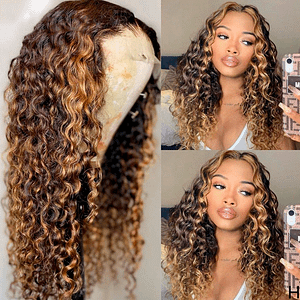 Brazilian Curly Transparent Lace Front Human Hair Wigs
