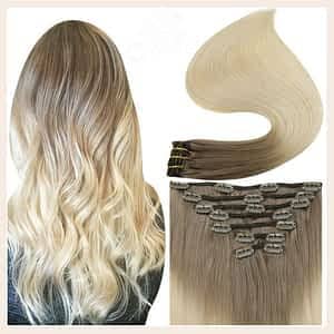 Full-Shine-Clip-in-Human-Hair-Extensions-Ombre-Color-7Pcs-120g-100-Human-Hair-Clip-On