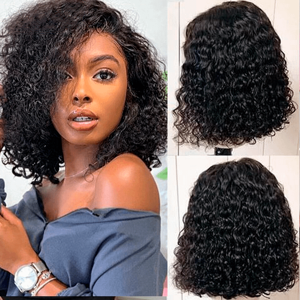 Brazilian Straight Lace Front Bob Human Hair Wigs with Lace Closure